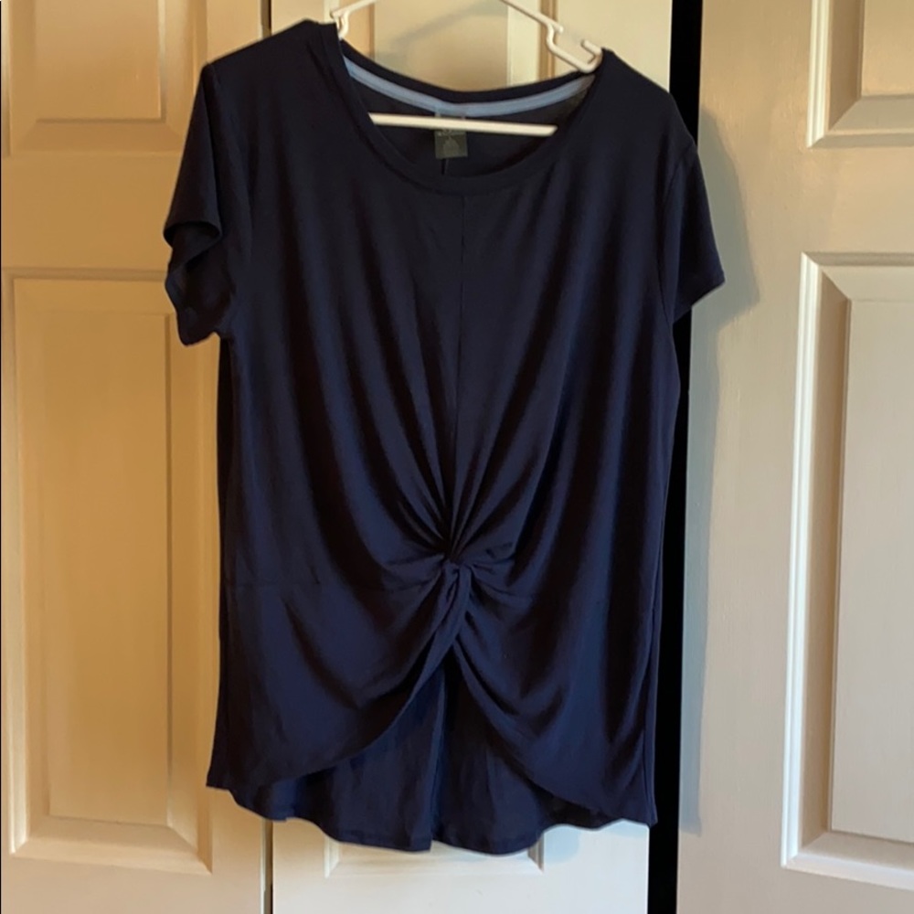 Champion poly/rayon/spandex Navy Blue Shirt Large